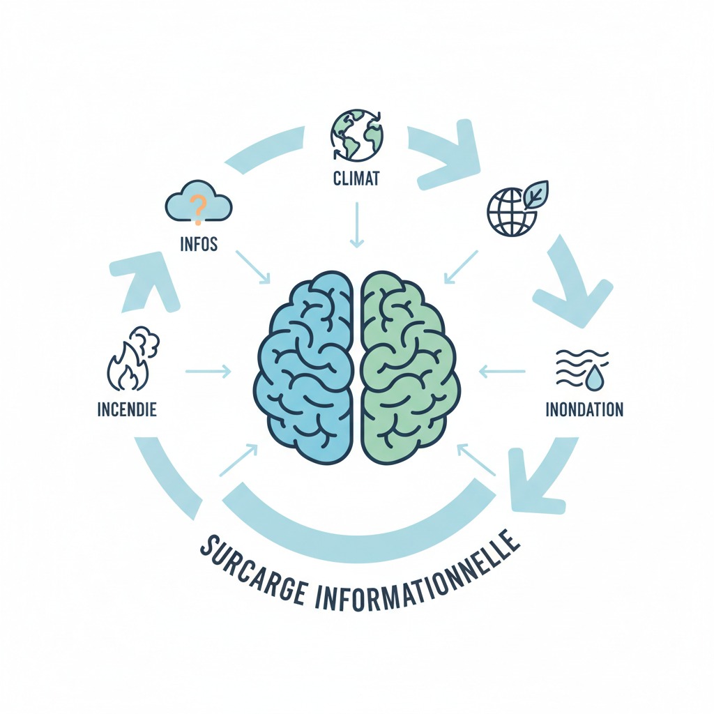 Schéma simple des causes de l’éco-anxiété.