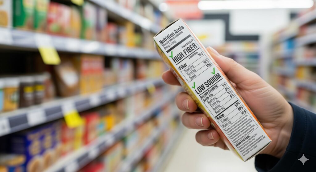 Étiquette nutritionnelle fibres et sodium