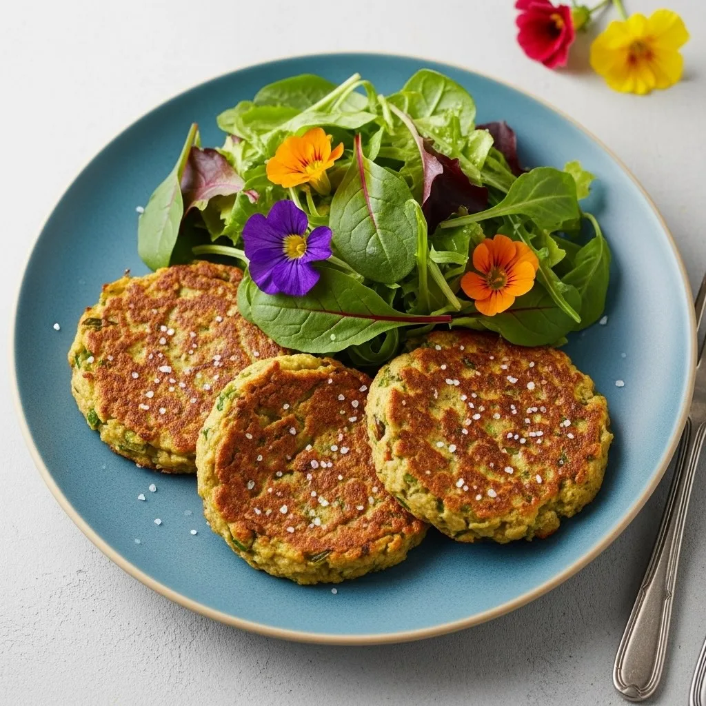 Galettes salées aux légumes à la farine de souchet.