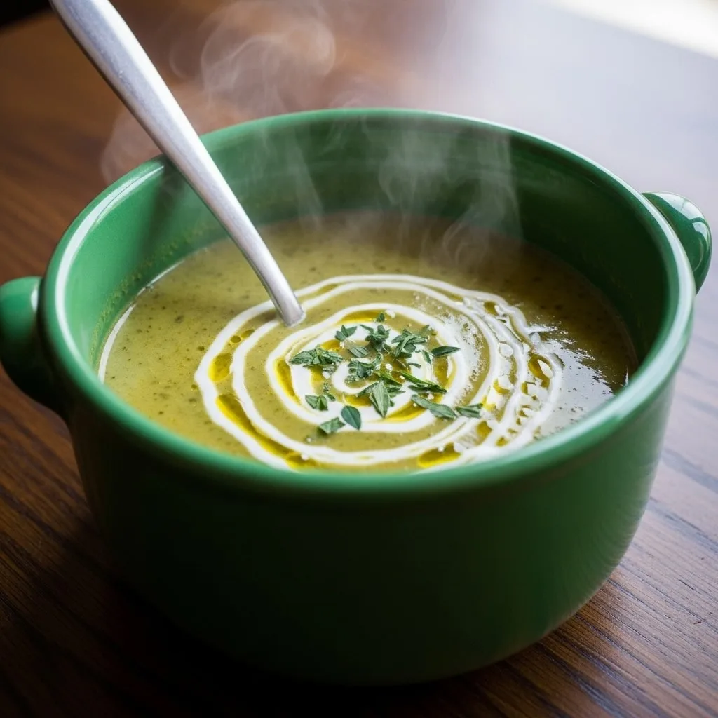 Soupe veloutée aux fanes de radis.